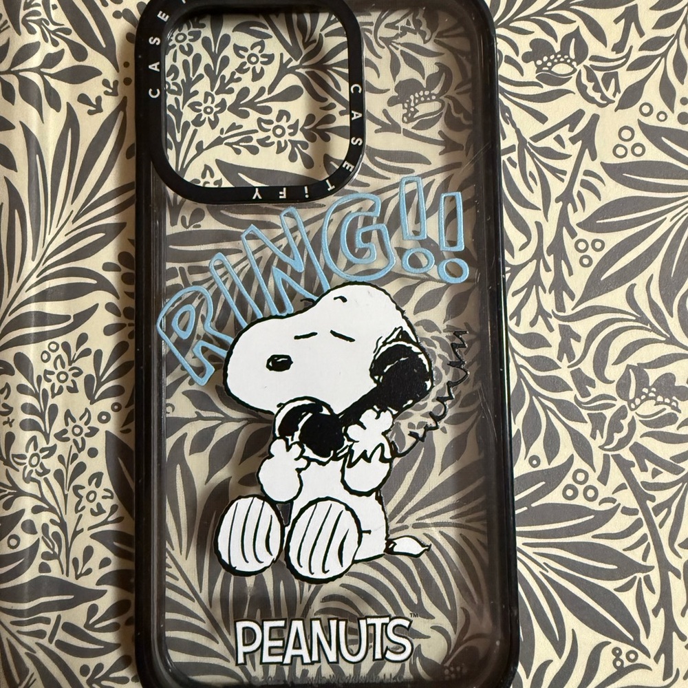 Casetify Peanuts Snoopy iPhone 15 Pro Case - Black and White